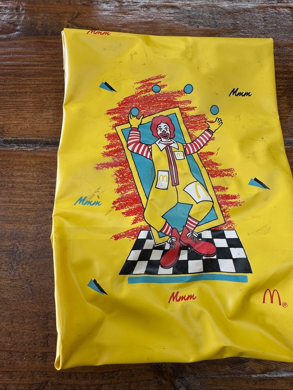 McDonald's vintage Yellow Vinyl Ronald McDonald Graphic lunch Pouch